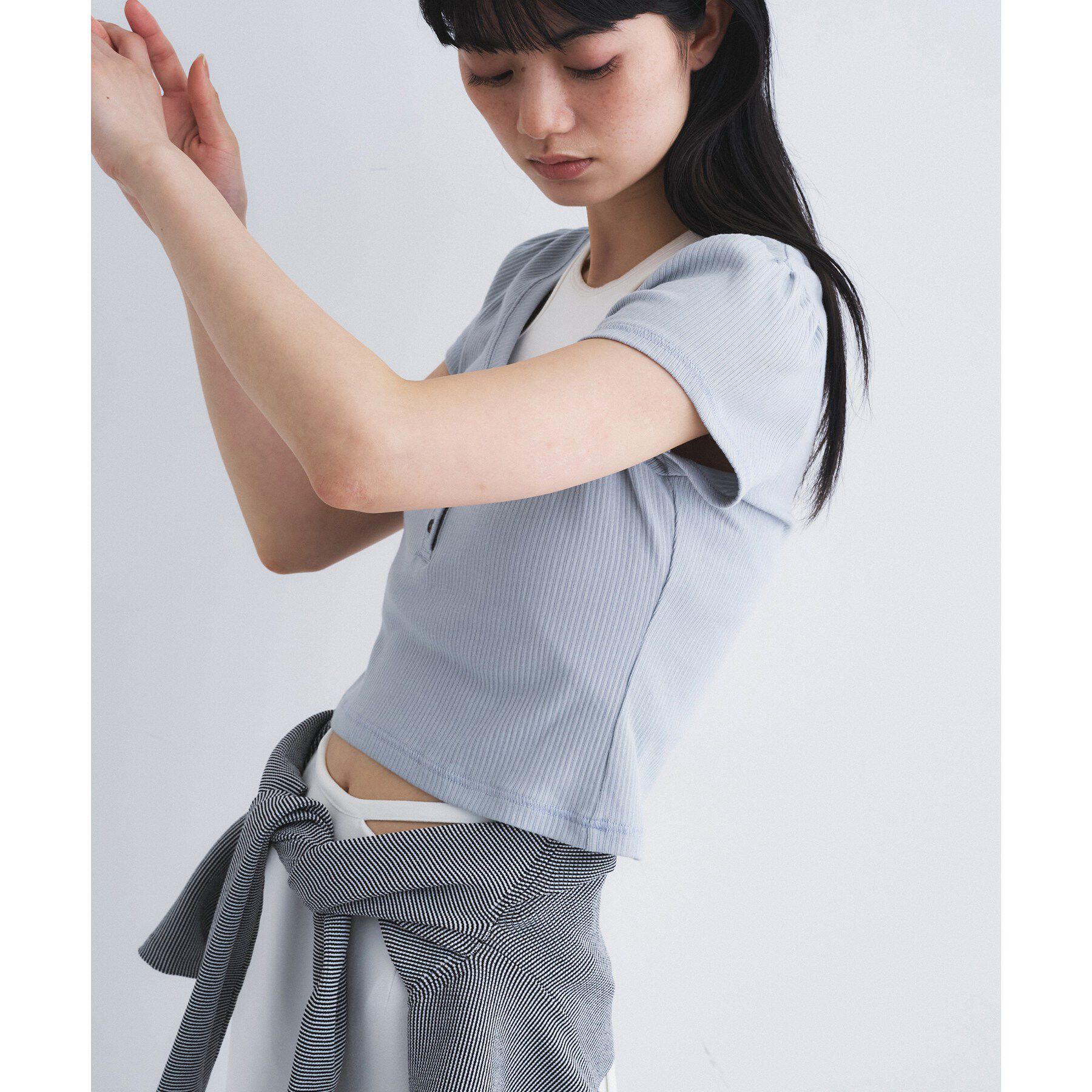 CODE A「M everyday rib button tee」|Tシャツ・カットソー|