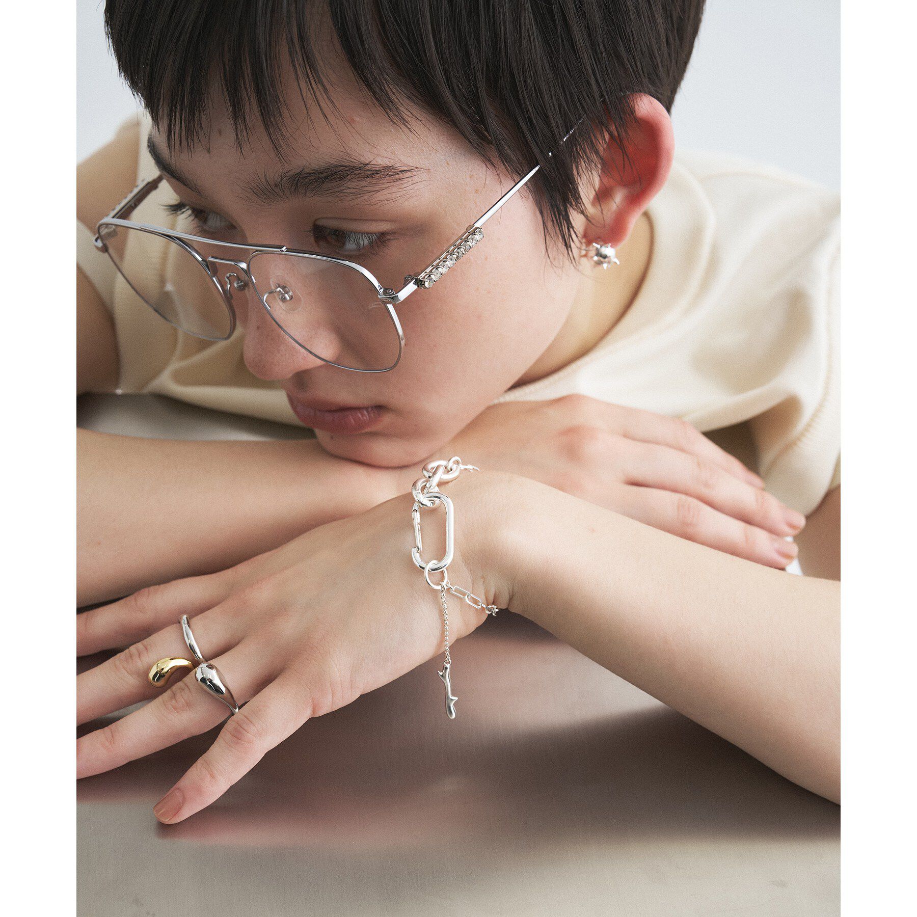 CODE A「soierie｜Raw edge pierce」|ピアス|