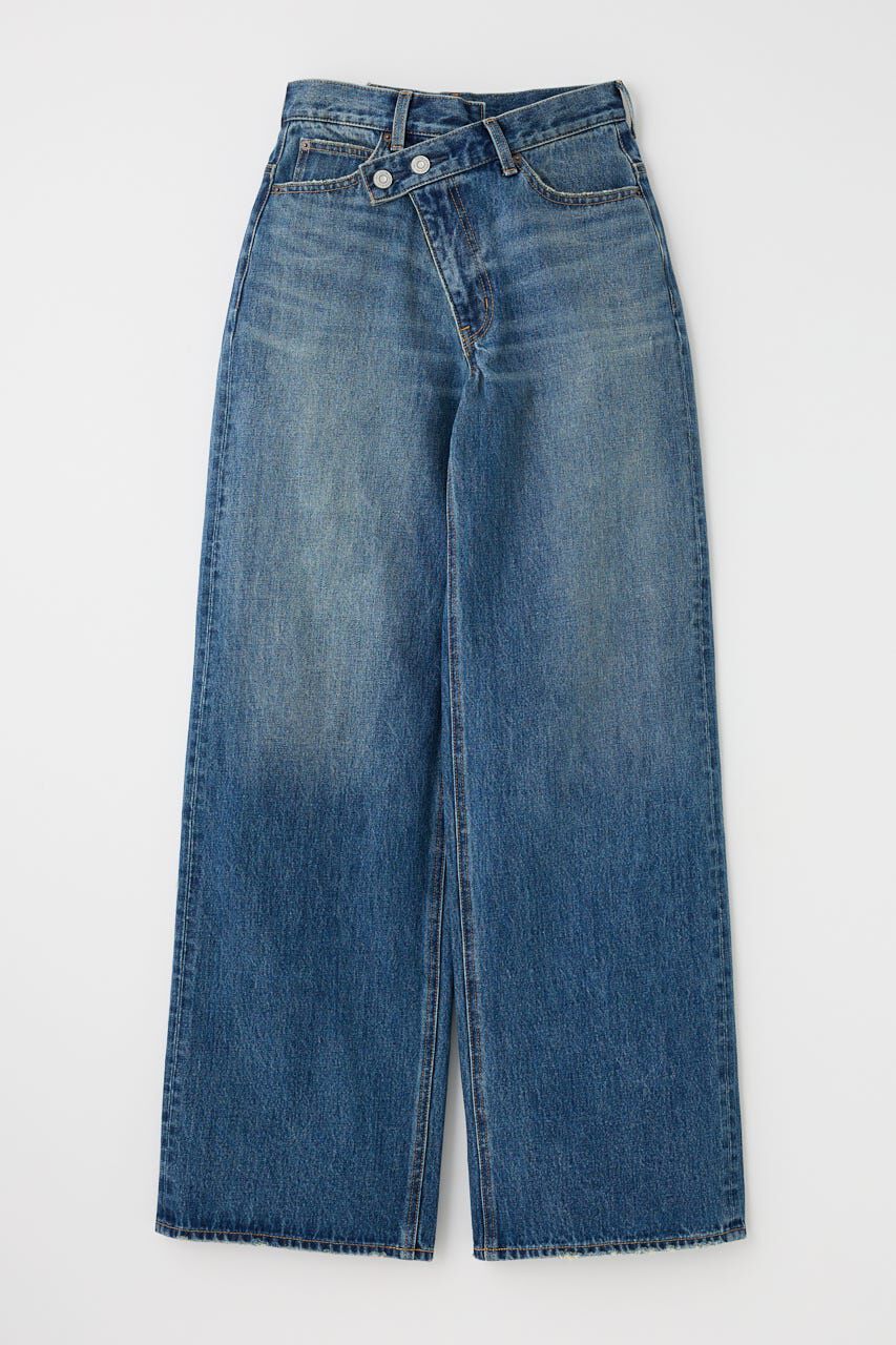 MOUSSY「CROSS WAIST WIDE STRAIGHT」|デニム|