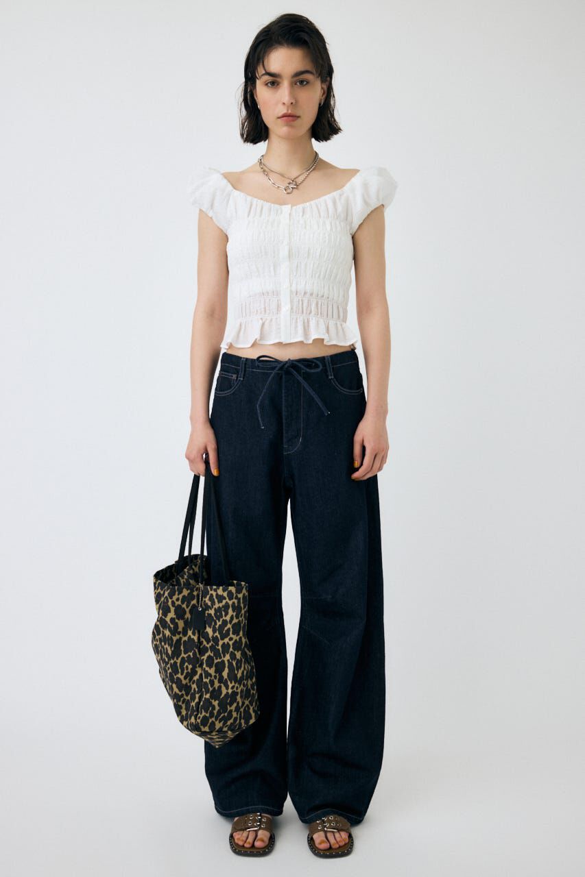MOUSSY「OPEN NECK GATHER ブラウス」|シャツ・ブラウス|