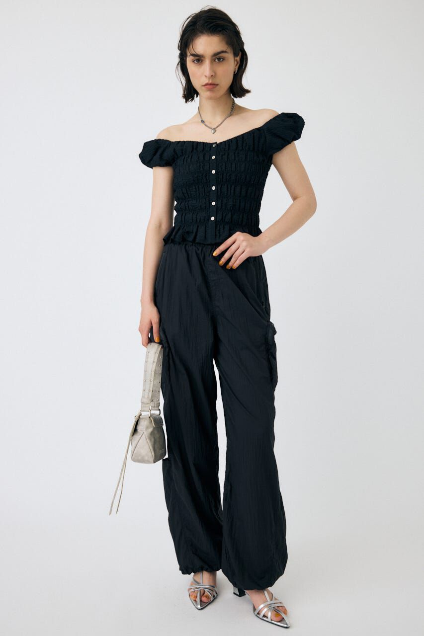 MOUSSY「OPEN NECK GATHER ブラウス」|シャツ・ブラウス|