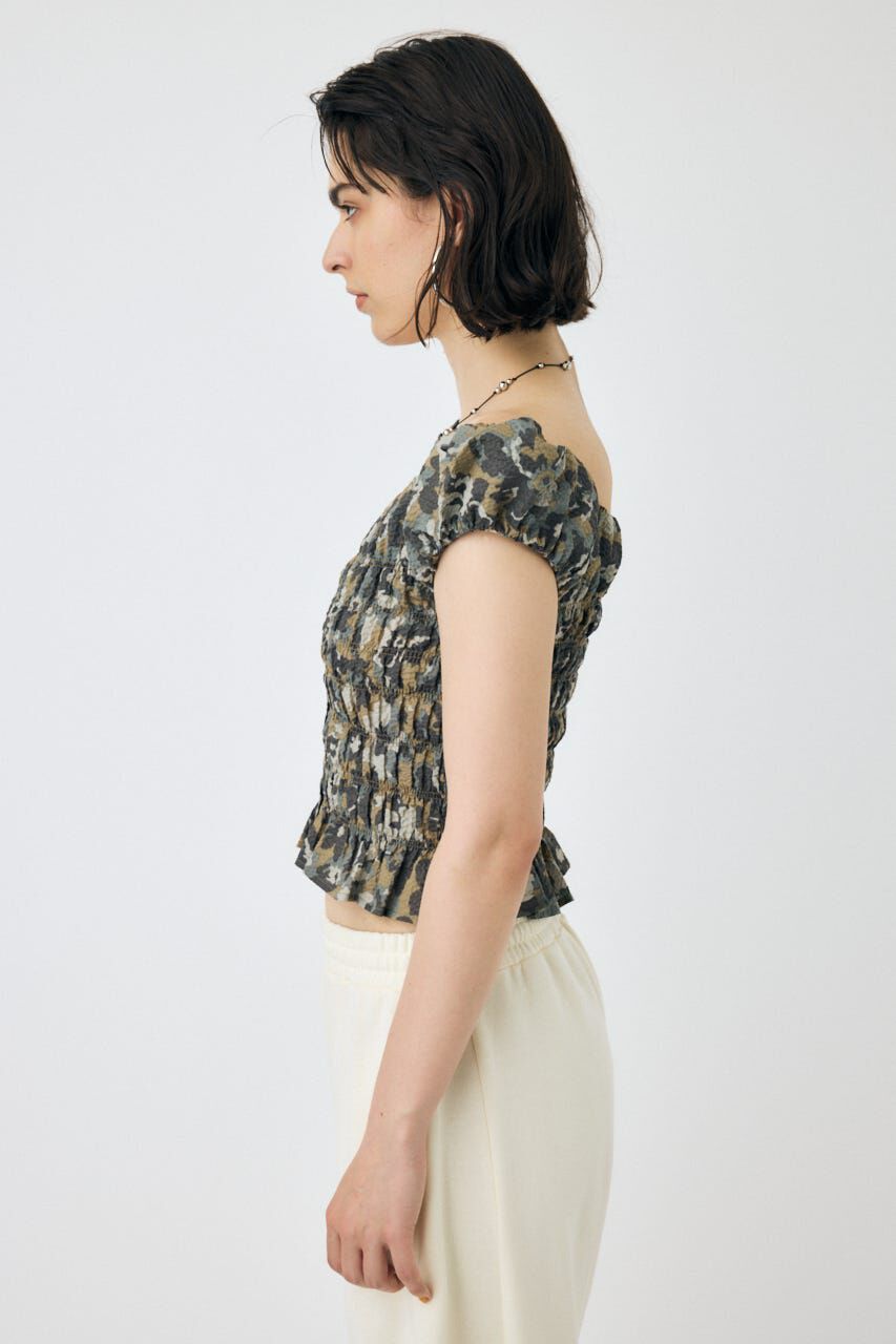 MOUSSY「OPEN NECK GATHER ブラウス」|シャツ・ブラウス|