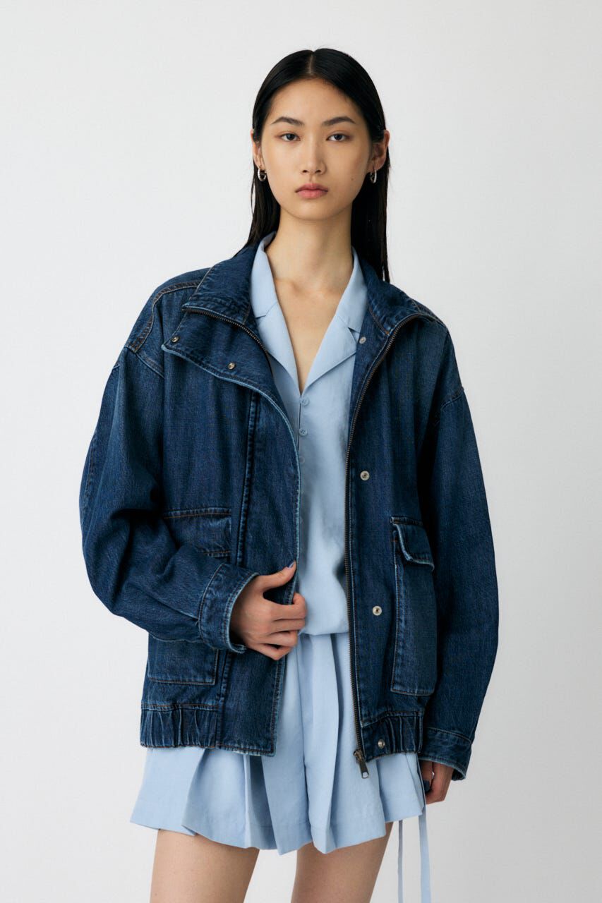MOUSSY「TENCEL(TM)  DENIM OVER ブルゾン」|デニムジャケット|BLU