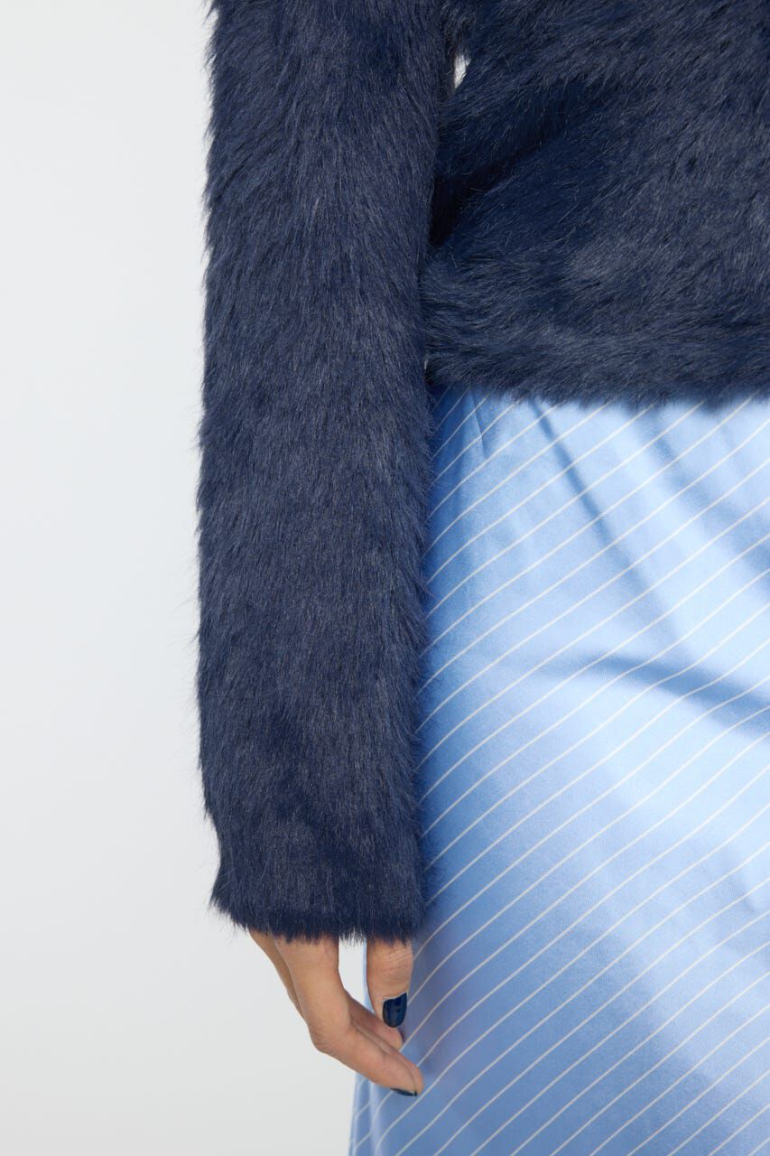MOUSSY「FAUX FUR KNIT CROP トップス」|ニット・セーター|