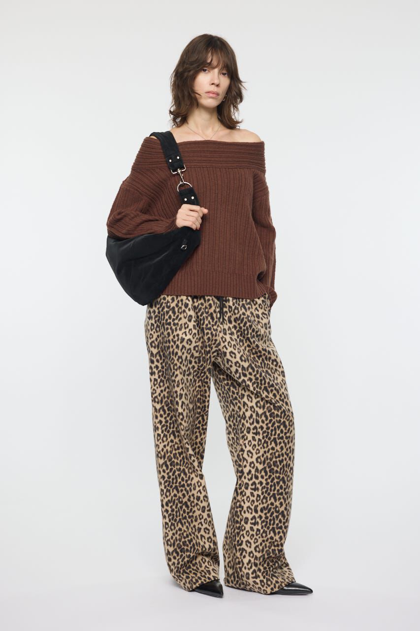 MOUSSY「OVER RIB OFF SHOULDER トップス」|ニット・セーター|