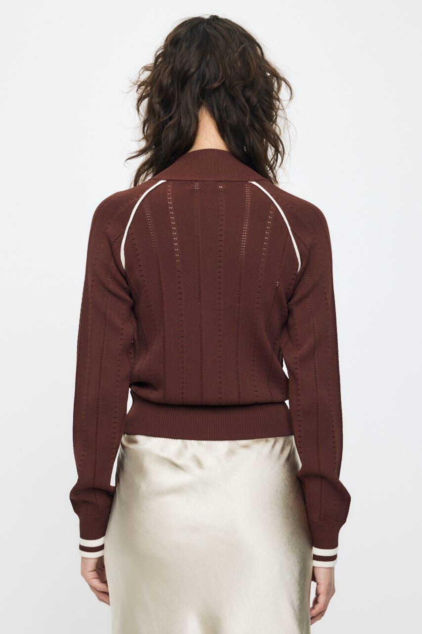 MOUSSY「MIX PATTERN KNIT TRACK トップス」|ニット・セーター|