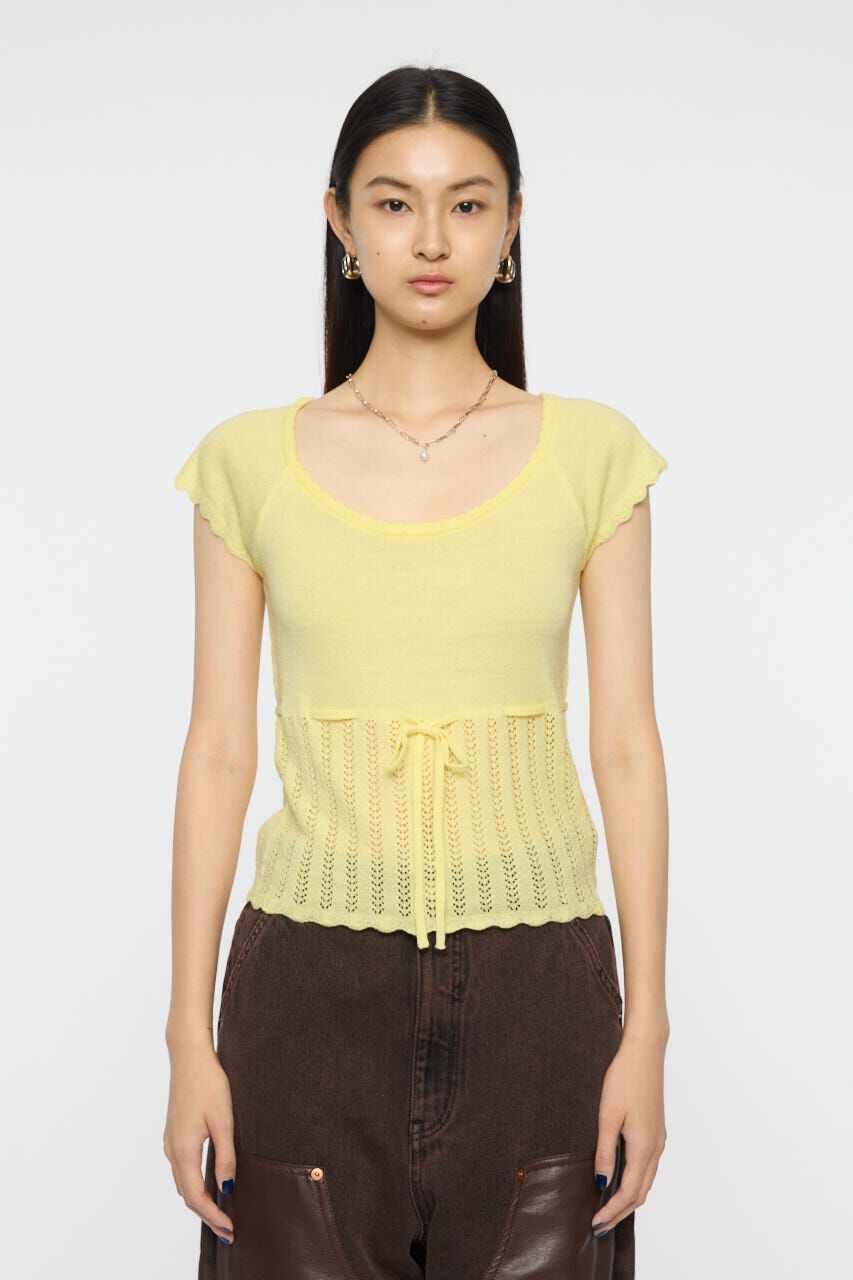 MOUSSY「MIXED EYELET ENSEMBLE トップス」|ニット・セーター|