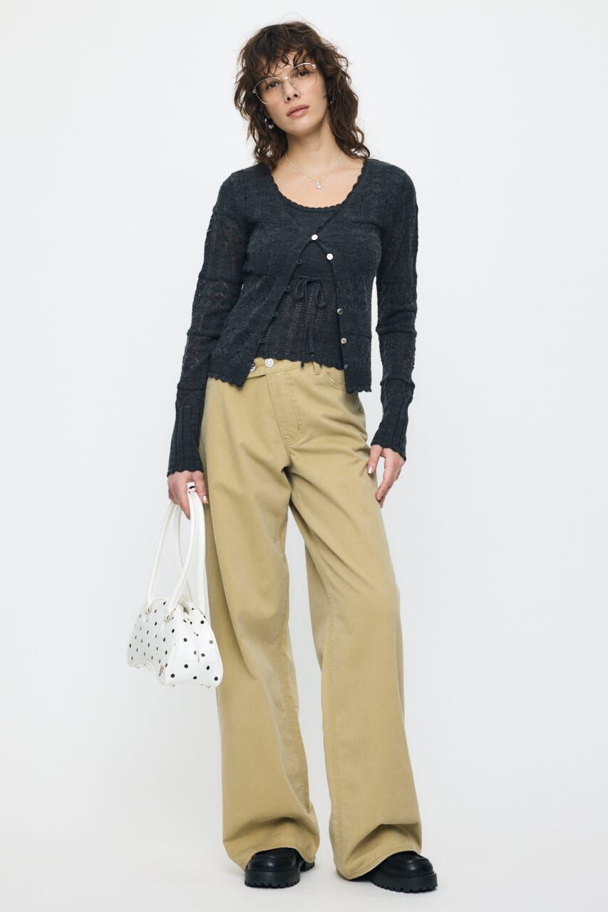 MOUSSY「MIXED EYELET ENSEMBLE トップス」|ニット・セーター|