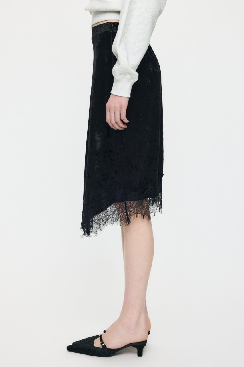 MOUSSY「LACE TRIM VELVET スカート」|スカート|