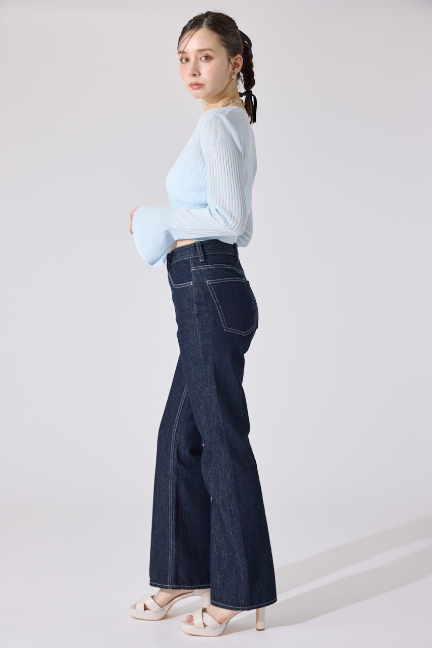 rienda「Shapely Makeジャストウエストデニムパンツ」|デニム|