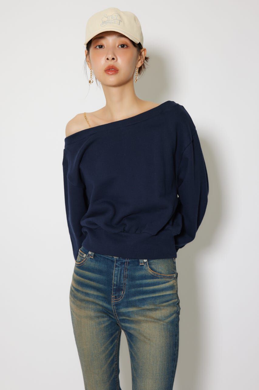 rienda「ワンショルダーボリュームスウェットトップス」|Tシャツ・カットソー|