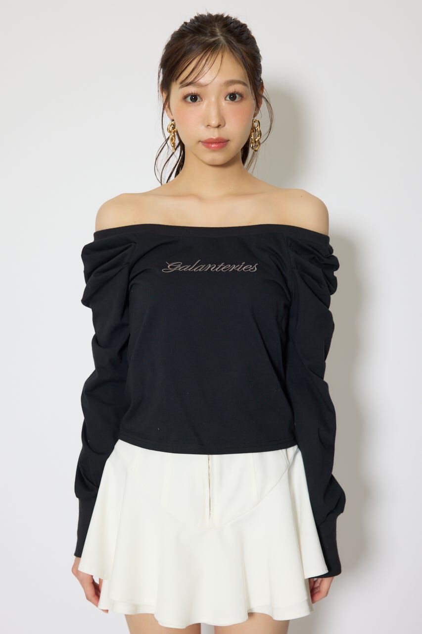 rienda「オフショルカットロングTシャツ」|Tシャツ・カットソー|