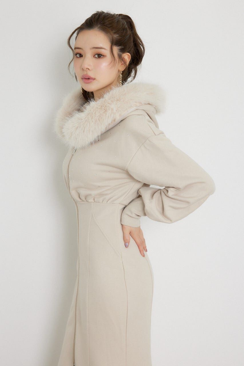 rienda「ショールカラーフードマーメイドカットワンピース」|ワンピース|