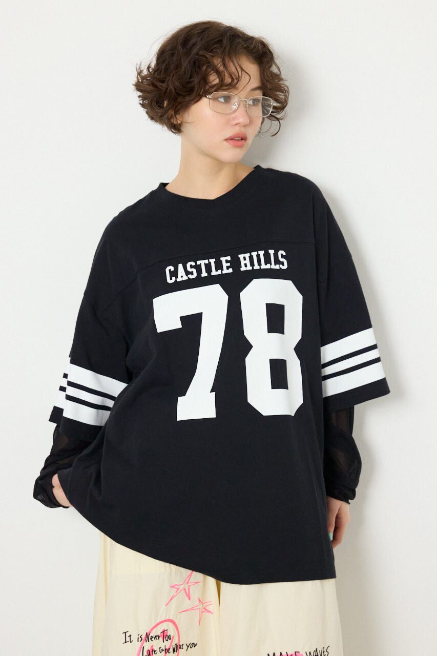 RODEO CROWNS「チュールレイヤードナンバートップス」|Tシャツ・カットソー|