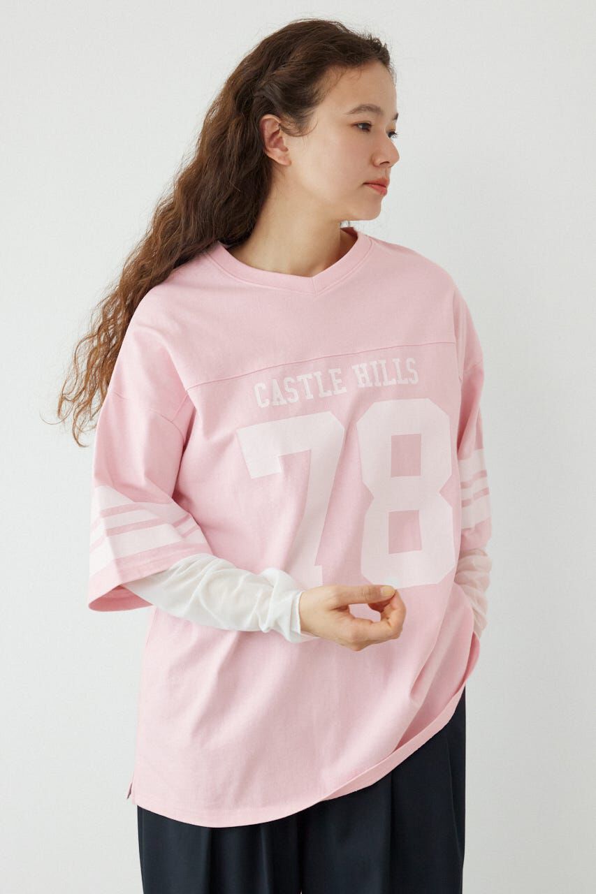 RODEO CROWNS「チュールレイヤードナンバートップス」|Tシャツ・カットソー|PNK