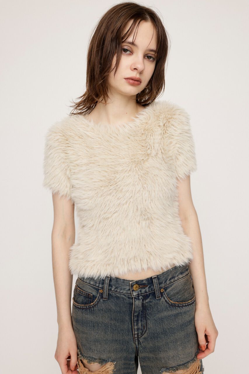SLY「MIX SHAGGY TINY Tシャツ」|ニット・セーター|