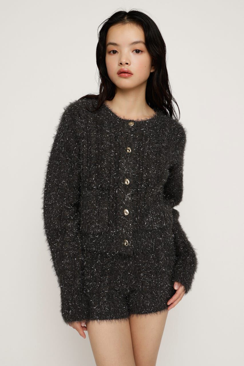 SLY「SHINY CABLE カーディガン」|カーディガン|GRY