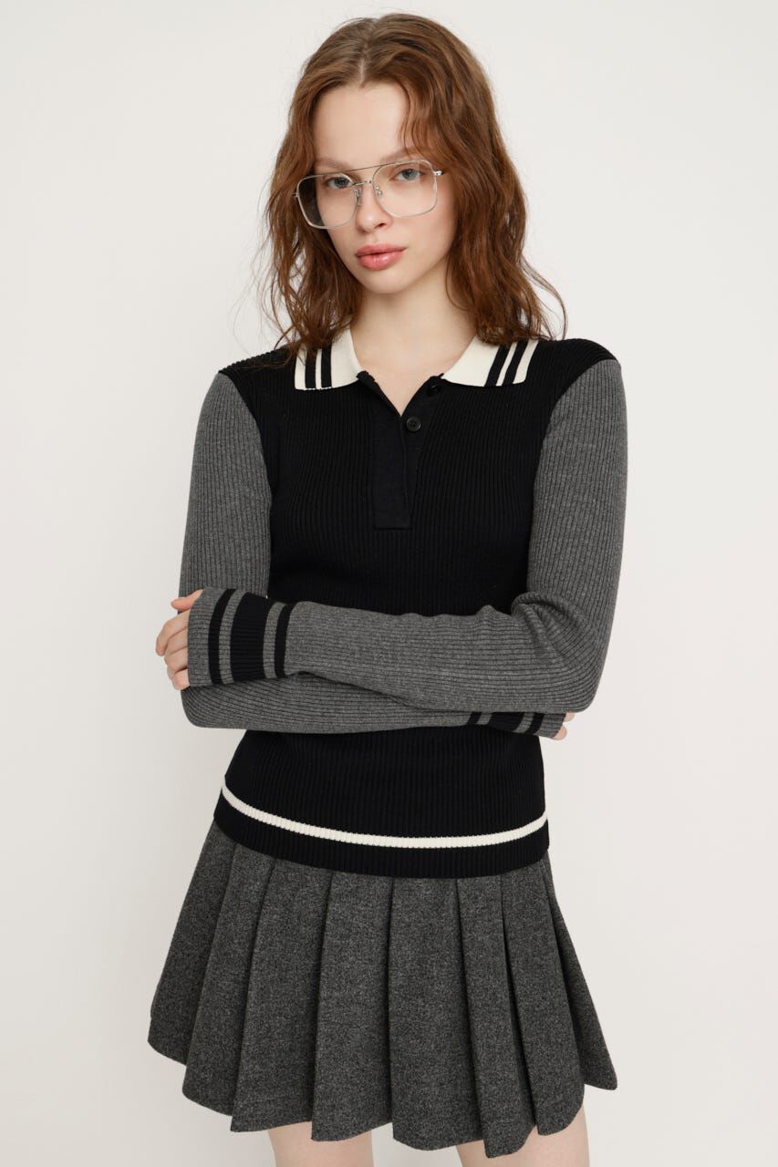 SLY「BICOLOR KNIT トップス」|ニット・セーター|BLK