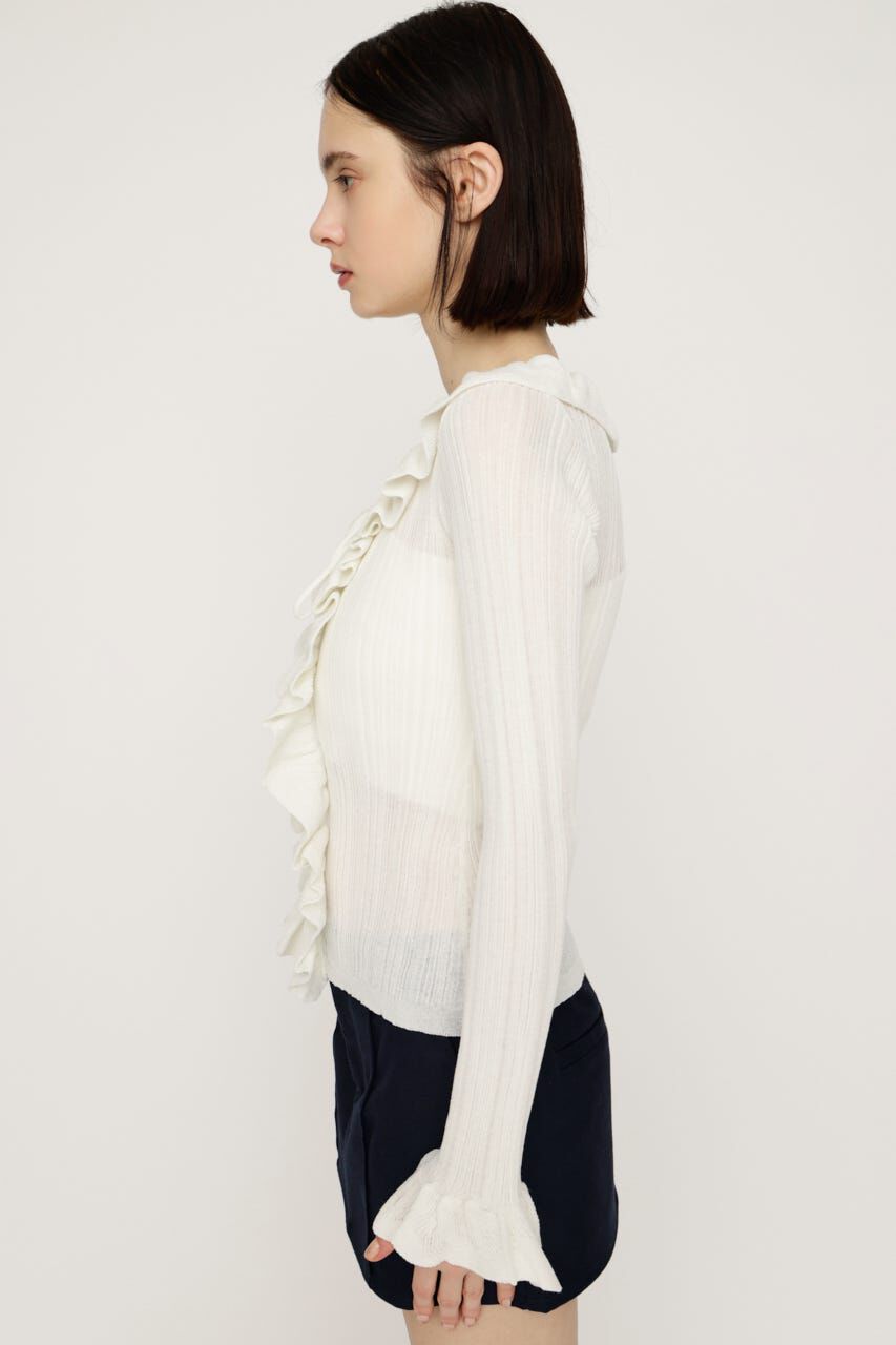 SLY「FRONT FRILL KNIT トップス」|ニット・セーター|