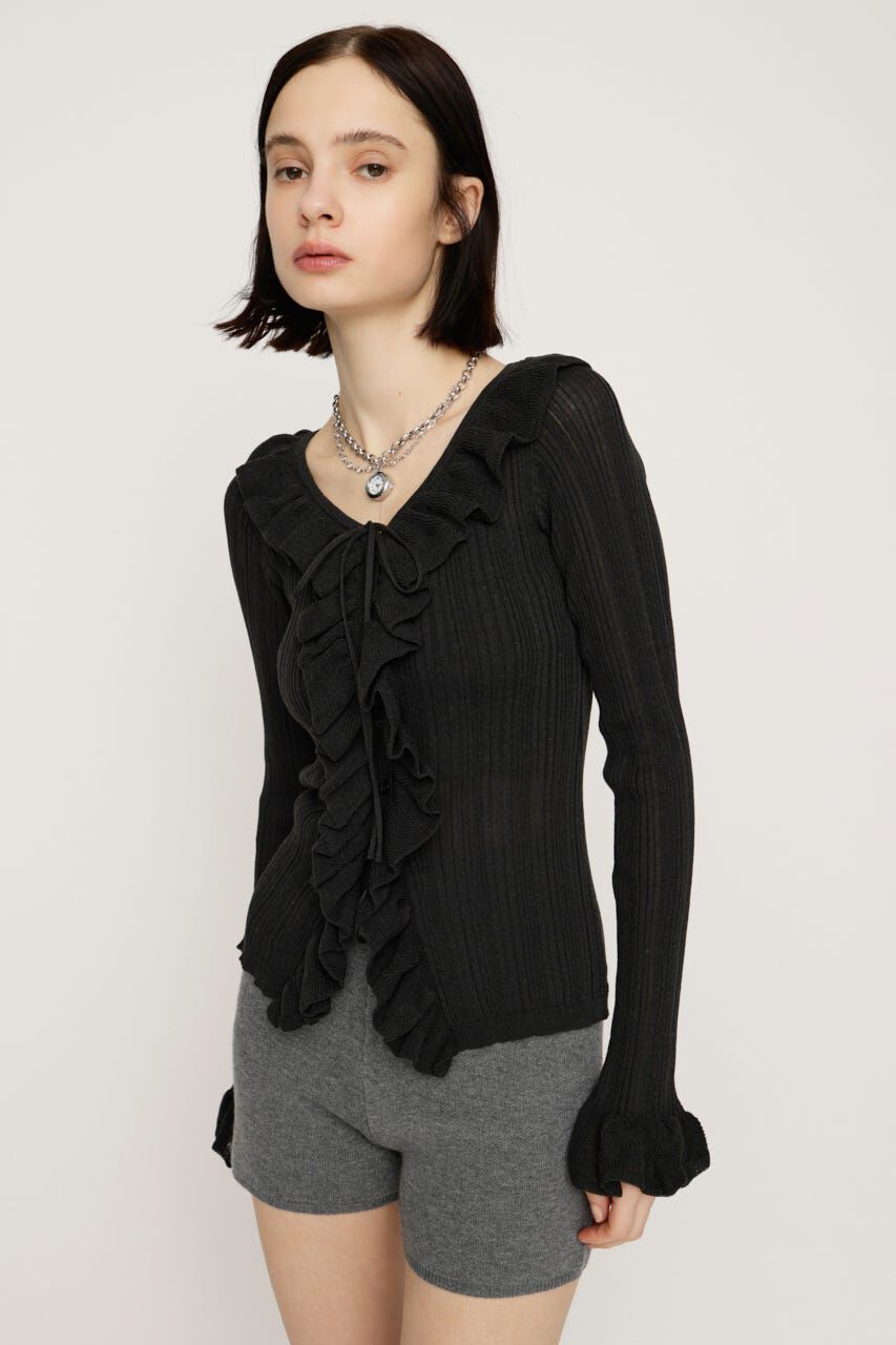 SLY「FRONT FRILL KNIT トップス」|ニット・セーター|