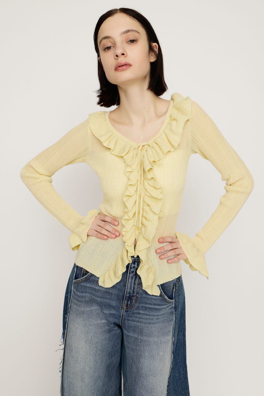 SLY「FRONT FRILL KNIT トップス」|ニット・セーター|