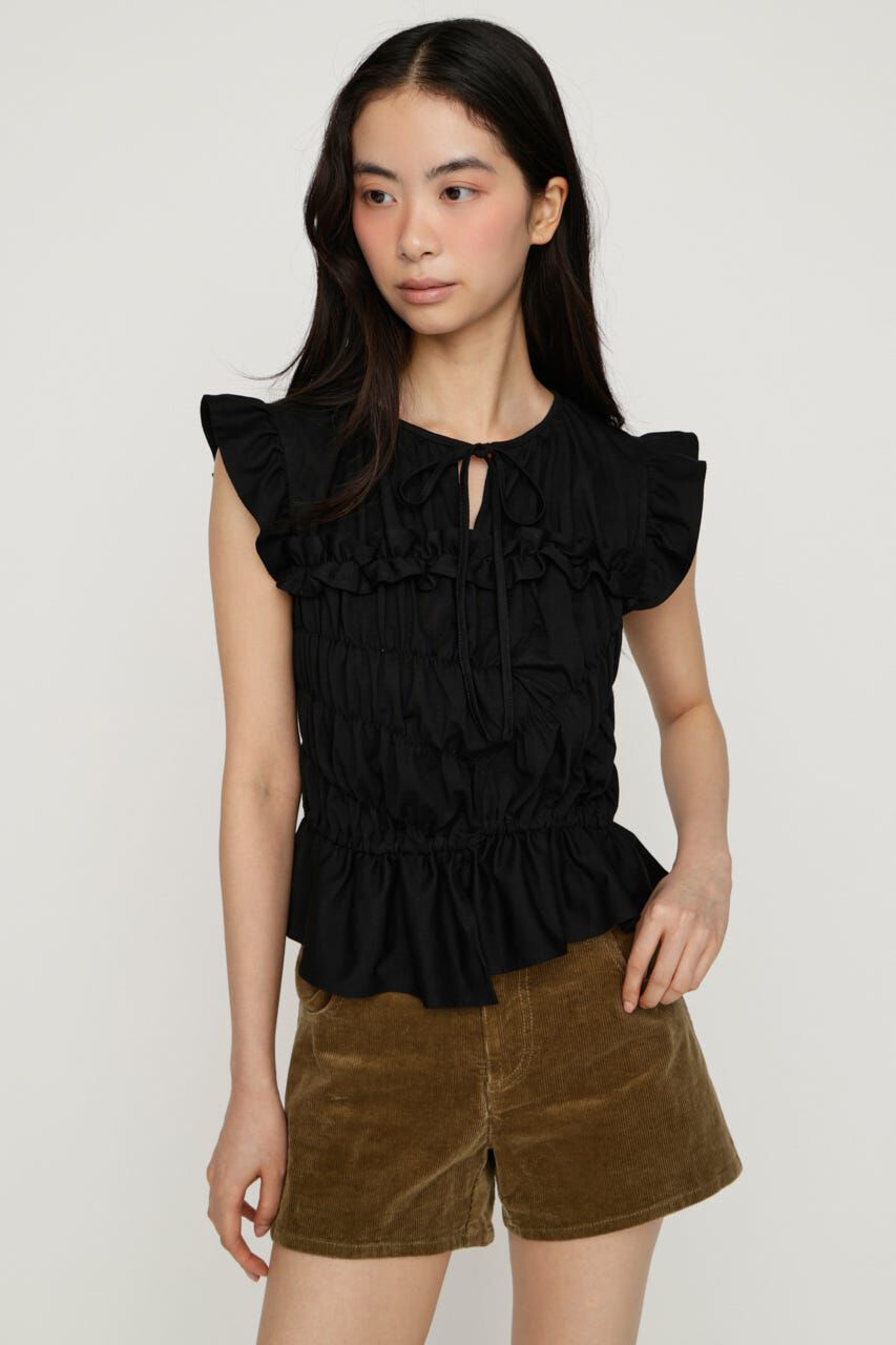 SLY「ASYMMETRY SHIRRING トップス」|タンクトップ|