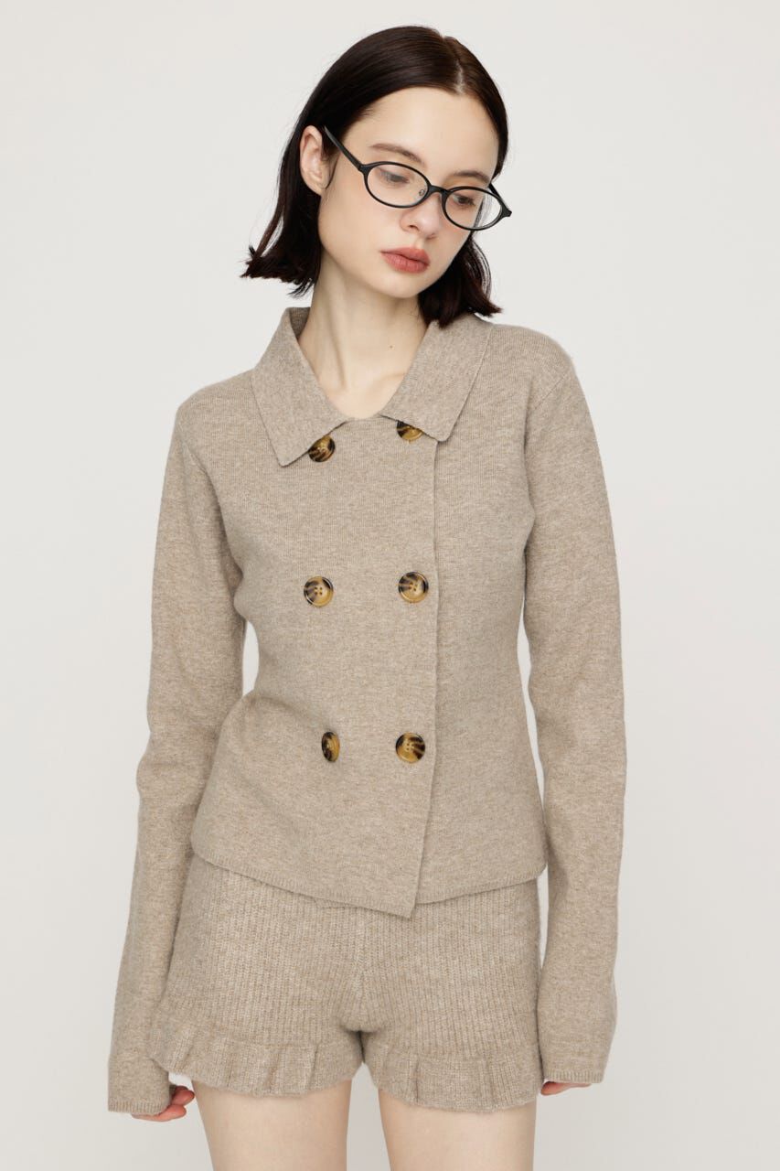 SLY「DOUBLE BUTTON KNIT ジャケット」|カーディガン|