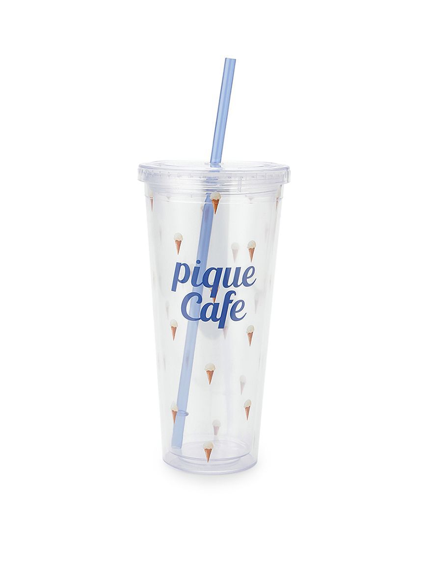gelato pique cafe「【cafe】ストロー付き アイス総柄クリアタンブラー」|グラス・マグカップ|