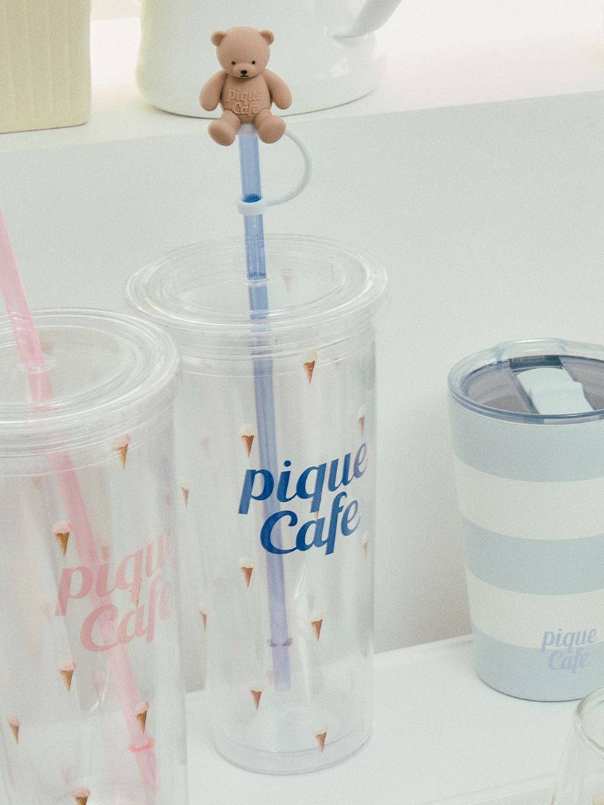 gelato pique cafe「【cafe】ストロー付き アイス総柄クリアタンブラー」|グラス・マグカップ|