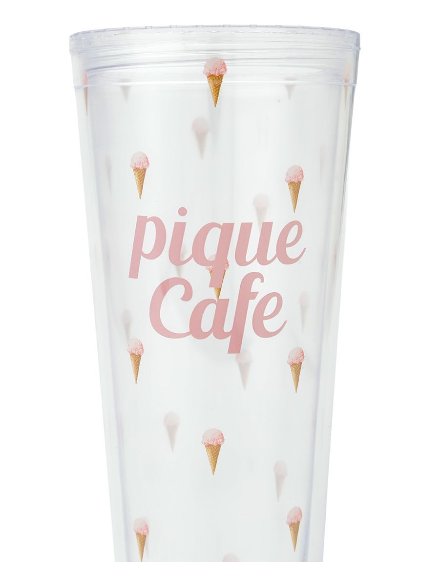gelato pique cafe「【cafe】ストロー付き アイス総柄クリアタンブラー」|グラス・マグカップ|