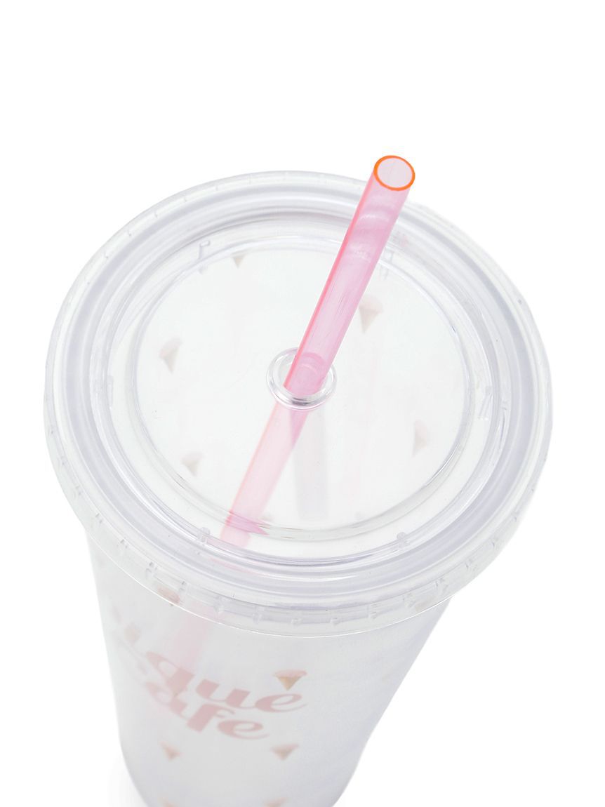 gelato pique cafe「【cafe】ストロー付き アイス総柄クリアタンブラー」|グラス・マグカップ|