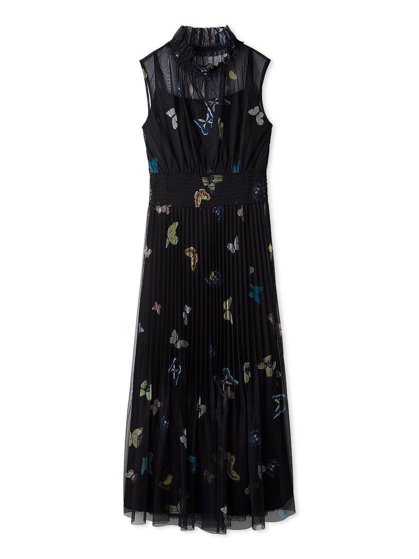 CELFORD「【洗える】【HANAE MORI&times;CELFORDコラボ】バタフライプリントワンピース」|ワンピース|BLK