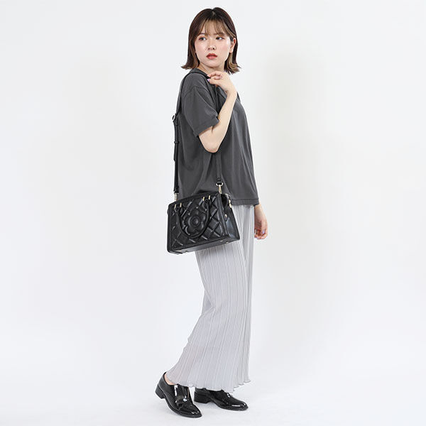 MARY QUANT「スクエアキルトデイジーパッチ 2WAYトート」|トートバッグ|