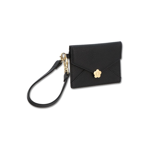 MARY QUANT「シーリングデイジーレター シングルパスケース」|財布|ブラック