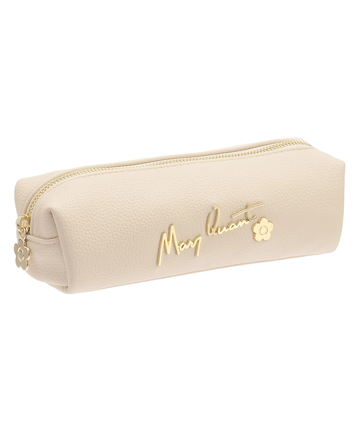 MARY QUANT「メタルサインロゴ スクエアペンケース」|ポーチ|アイボリー