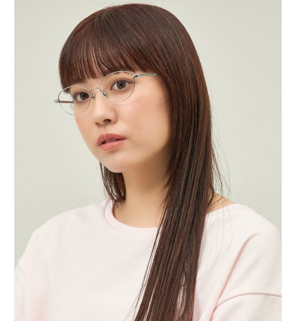  「オーバル型 メガネ 軽量 チタン｜大人可愛い｜伊達メガネ 度付きメガネ｜ビジネス レンズ交換券付」|メガネ|シルバー