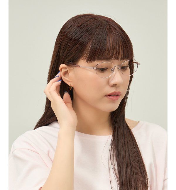  「オーバル型 メガネ 軽量 チタン｜大人可愛い｜伊達メガネ 度付きメガネ｜ビジネス レンズ交換券付」|メガネ|