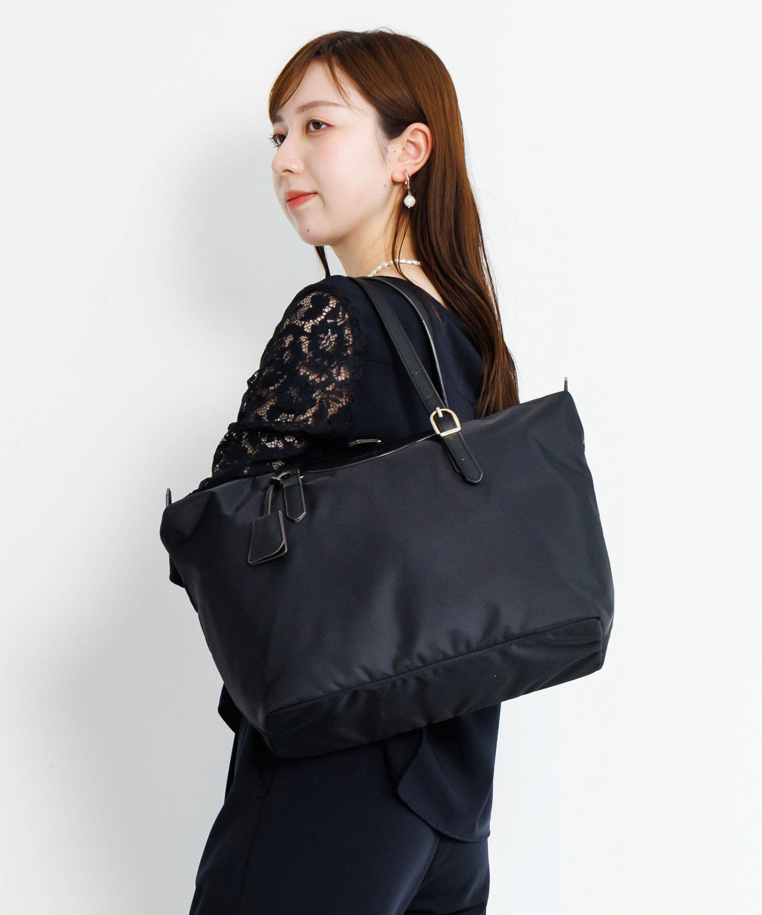 Jewelna Rose「トートバッグ ビジネス Jewelna Rose ラヴィーナ フォールディングトートバッグ A4サイズ 16291」|トートバッグ|ブラック