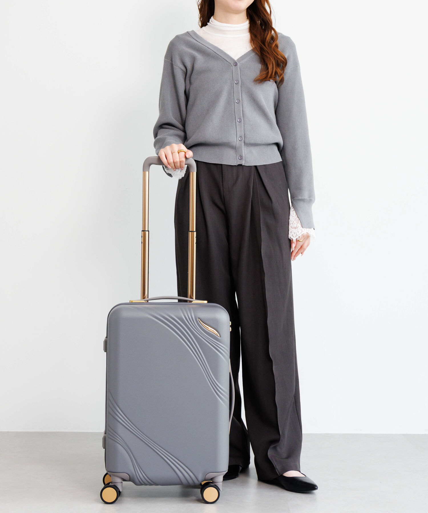 Jewelna Rose「Jewelna Rose メリエル スーツケース キャリーケース Sサイズ 35L 機内持ち込み 09371」|キャリーケース|グレー