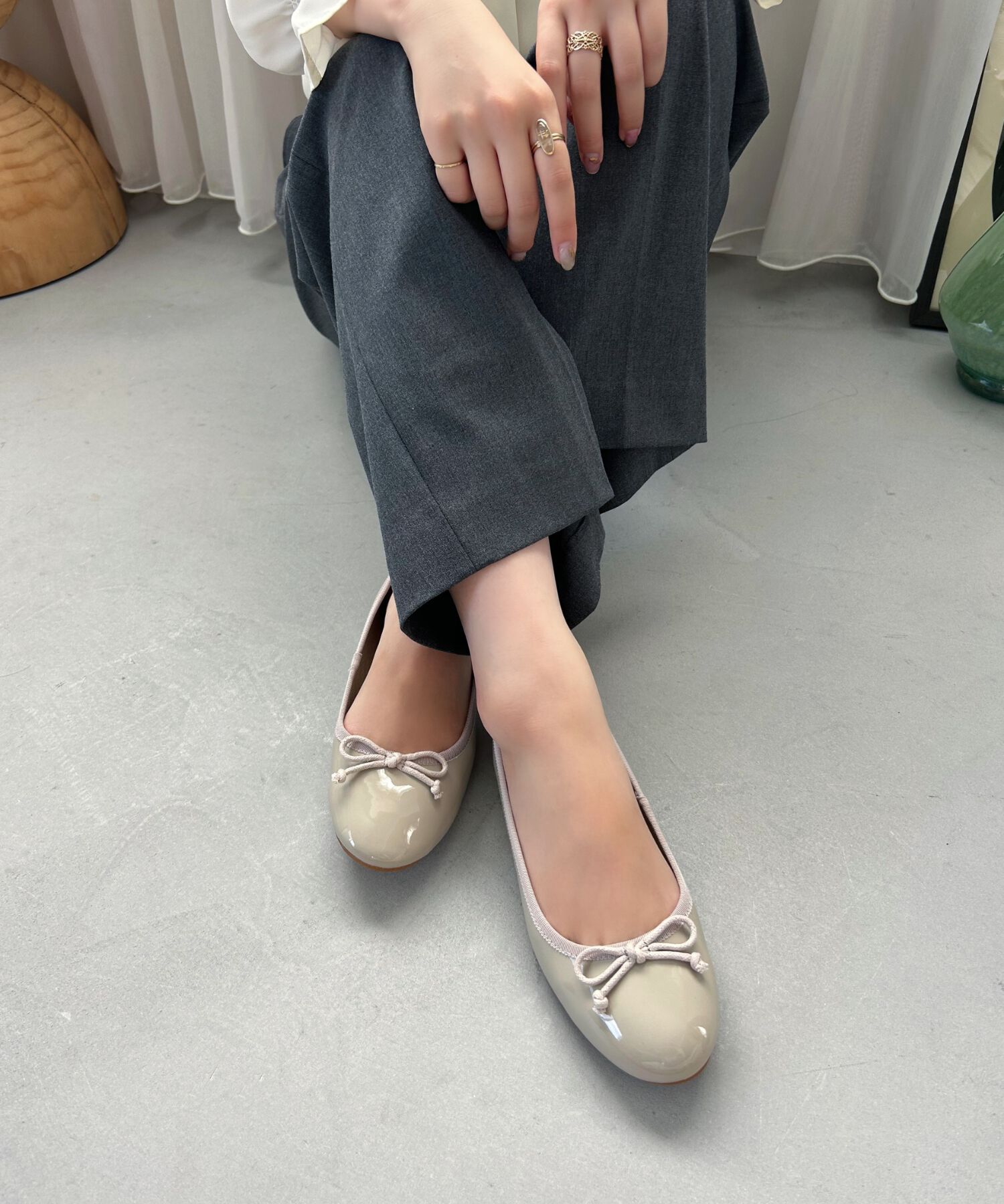 ORiental TRaffic「【 WEB限定 】 バレエシューズ /R-4006 パンプス フラット 厚手クッション エナメル ヒール1cm」|パンプス|