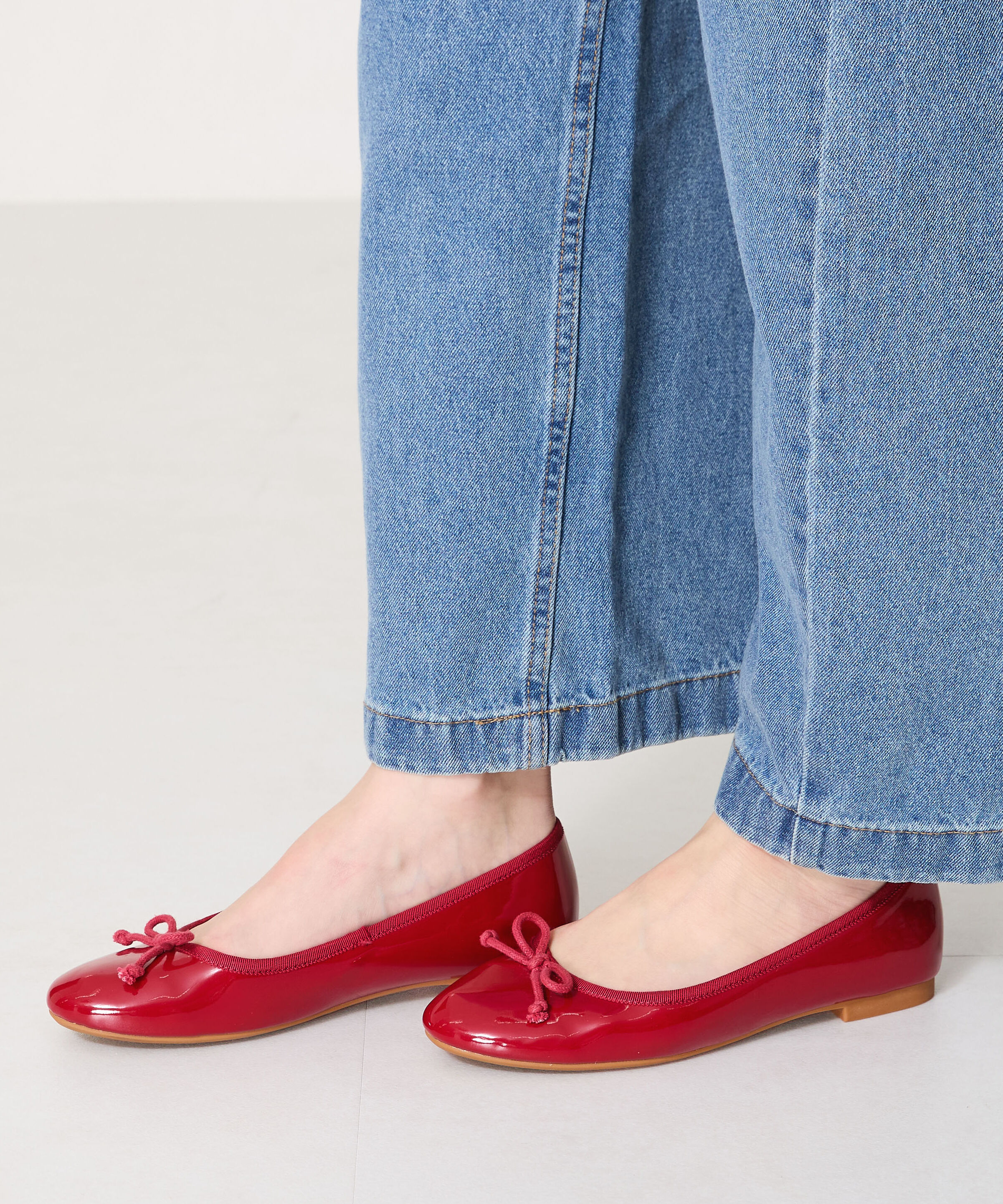 ORiental TRaffic「【 WEB限定 】 バレエシューズ /R-4006 パンプス フラット 厚手クッション エナメル ヒール1cm」|パンプス|