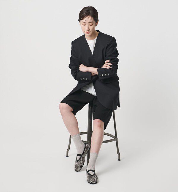 UNITED ARROWS「メッシュ ビジュー フラットシューズ」|バレエシューズ|