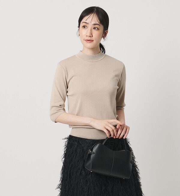 UNITED ARROWS「５分袖 ミニ ハイネック ニット ‐ウォッシャブル‐」|ニット・セーター|