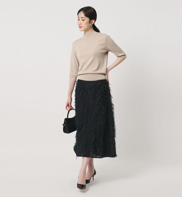 UNITED ARROWS「５分袖 ミニ ハイネック ニット ‐ウォッシャブル‐」|ニット・セーター|