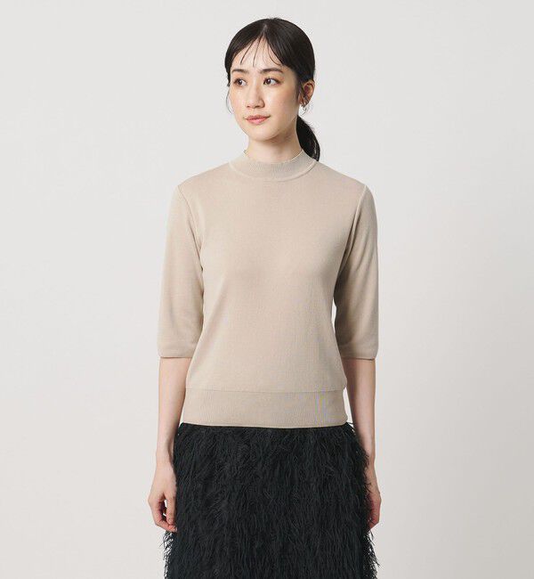 UNITED ARROWS「５分袖 ミニ ハイネック ニット ‐ウォッシャブル‐」|ニット・セーター|