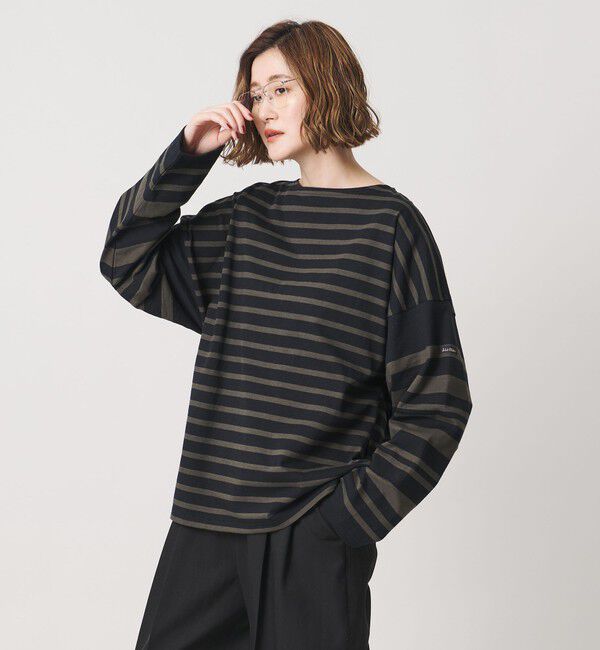 conte「【別注】＜Le minor for conte＞ボーダー ロングスリーブTシャツ」|Tシャツ・カットソー|DK.BROWN