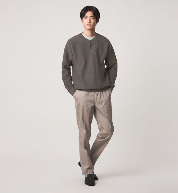 UNITED ARROWS green label relaxing「【WEB限定】ガーター編み ヘンリーネック ニット」|ニット・セーター|