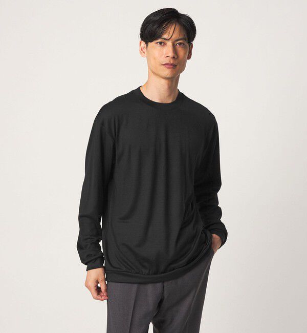 UNITED ARROWS green label relaxing「クリア ウール クルーネック カットソー」|Tシャツ・カットソー|BLACK
