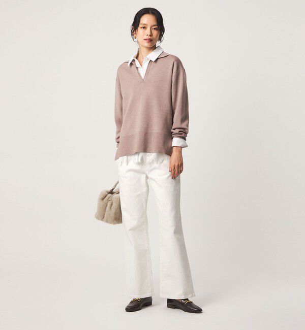 UNITED ARROWS green label relaxing「［size SHORT/TALLあり］＜EDWINコラボ＞セミフレア デニムパンツ オフホワイト」|デニム|