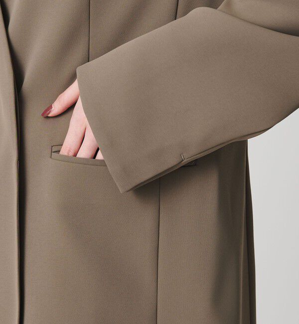 BEAUTY&YOUTH UNITED ARROWS「【WEB限定 Wardrobe DAILY MINIMAL】ダブルクロス カラーレスジャケット ウォッシャブル」|ノーカラージャケット|